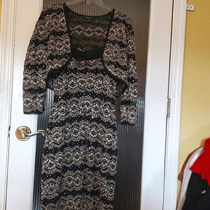 Tee strap jeweled sequence dress with jacket